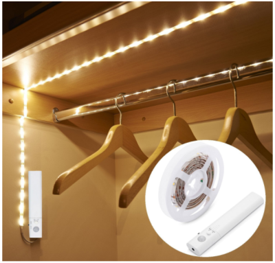 UNTCENT Flexible Motion Sensor Closet Light 3000k Warm White Battery Powered