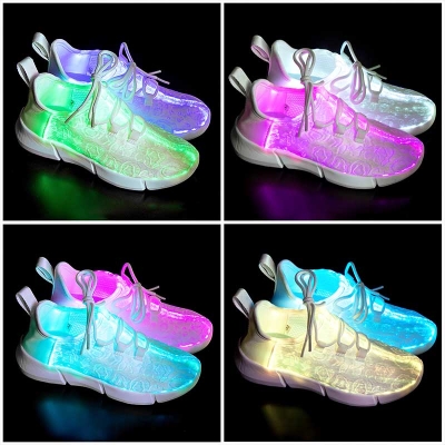 Leadleds Fiber Optic LED Shoes Flashing Luminous Sneakers with USB Charging