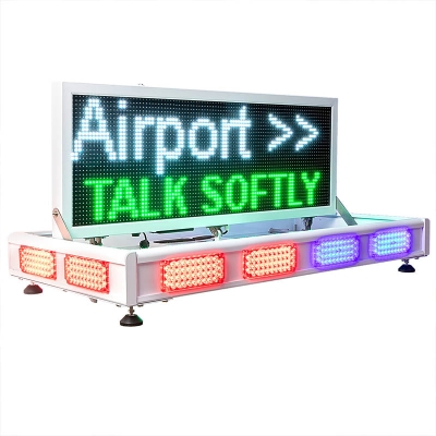 Leadleds Auto Foldable Programmable LED Traffic Warning Sign for Car Roof Mounting