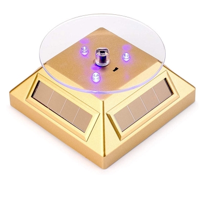 Rotating Display Stand Jewelry Turntable by Solar Energy and Battery Operated, 2-Pack