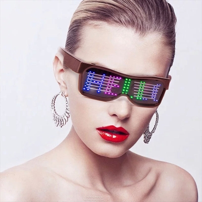 Leadleds Customizable Bluetooth LED Eyewear Glasses Display Messages, Animation, Drawings for Fun