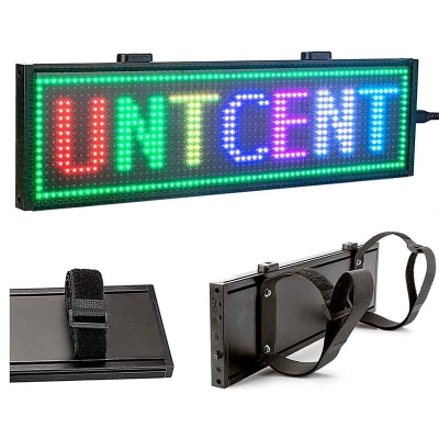 Leadleds 34cm Car Sign WiFi Programmable Led Light Sign with Velcro Straps for Rearview Mirror