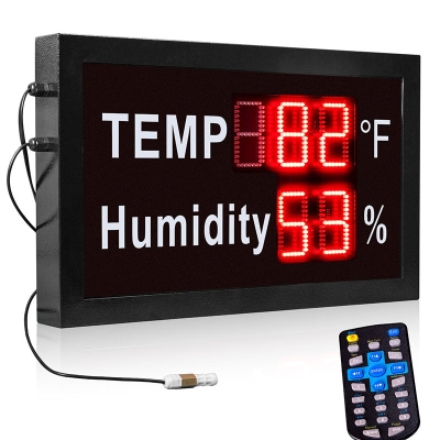 Leadleds Outdoor Temperature and Humidity Display Industrial Thermometer and Humidity Instrument Large
