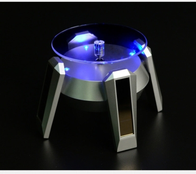 UNTCENT Exquisite New Solar Powered Display Stand Rotating Turntable with Blue Light