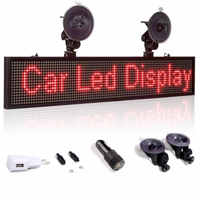 Leadleds DC12V Car Advertising Led Sign WiFi Programmable Scrolling Message Display Board