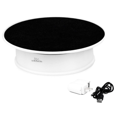 UNTCENT Black Velvet Electric Motorized Rotating Display Turntable with Free Voltage AC Adapter