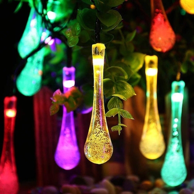 Leadleds Icicle Lights Solar Led String Light Water Drop Night Lamp for Garden Holiday Lighting