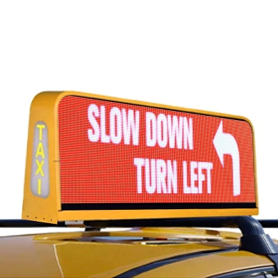 Leadleds Double Sided Taxi Top LED Sign Yellow Frame GPS Track Wireless Remote Control