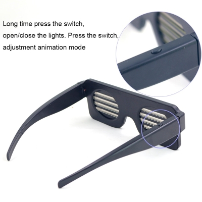 Leadleds 8 Modes Animation Flash Led Party Glasses USB charge DJ Luminous Glasses Concert light