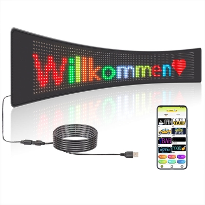 Leadleds Flexible Led Car Sign USB 5V Scrolling Advertising Sign Post Programmable