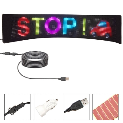 Leadleds Flexible Led Car Sign USB 5V Scrolling Advertising Sign Post Programmable
