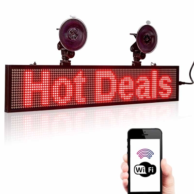 Leadleds DC12V Car Advertising Led Sign WiFi Programmable Scrolling Message Display Board