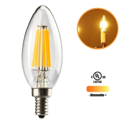 UNTCENT 6w Chandeliers LED Bulb Dimmable 60W Equivalent E12 Candelabra Bulb 2700k, UL Listed