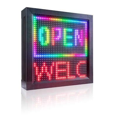 Leadleds 16in Open Sign Neon Programmable Message Board Temperature Humidity Led Timer Display
