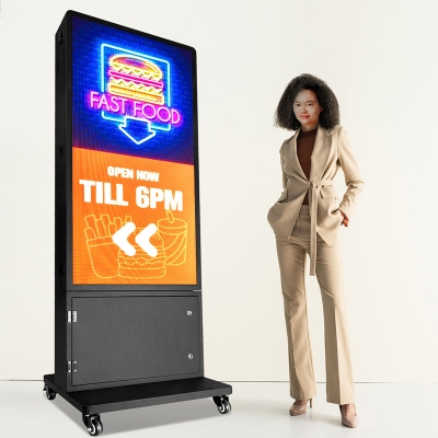 Leadleds Outdoor Sidewalk Sign Battery Powered HD LED Display Programmable