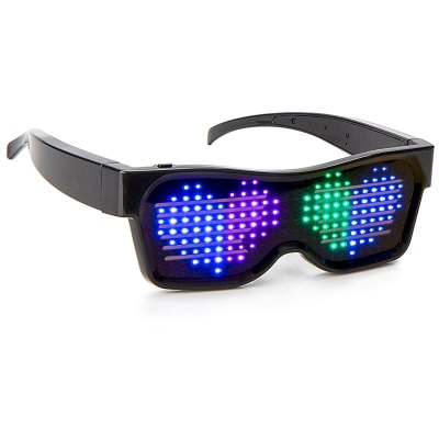 Leadleds Customizable Bluetooth LED Eyewear Glasses Display Messages, Animation, Drawings for Fun
