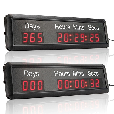 Leadleds 365 Days Electronic Countdown Digital Timer 1.8 Inches 9 Digit LED Digital Clock