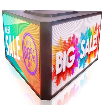 Leadleds On The Go Advertising Sign 3 sided LED Screen for Car Roof