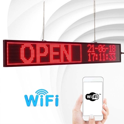 Leadleds Store Signs Scrolling Message Board Phone Programmable, 26 x 4 in