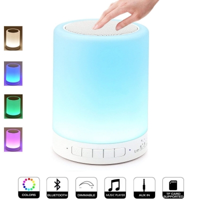 Leadleds RGB Lighting Wireless Bluetooth Speaker Hands-free Call LED Light Lamp With Music Beat, Portable Bluetooth Speaker Lighting