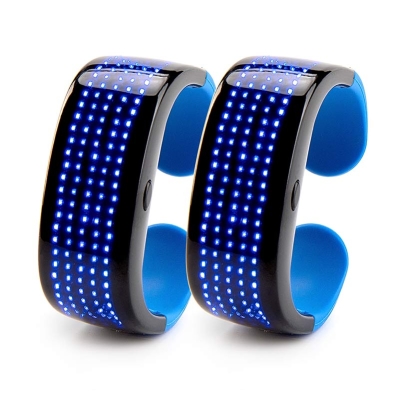 Leadleds LED Glowing Bracelet LED Slap Bracelet Glow in The Dark Sports Event Wristbands, 2-Pack