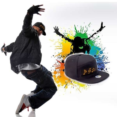 Leadleds Led Display Hat Cap Phone Control Message for Glow Club Party Sports, Golden Message