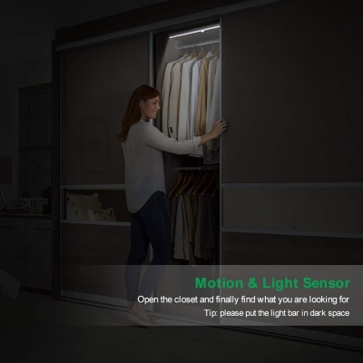 UNTCENT 18-LED Motion Sensor Wardrobe Light, Cupboard LED Lamp, USB Rechargeable Cabinet Lights Lamp