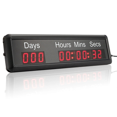 Leadleds 365 Days Electronic Countdown Digital Timer 1.8 Inches 9 Digit LED Digital Clock