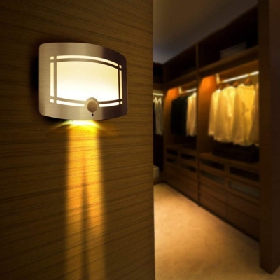 Battery Operated Wall Lights Stick On Anywhere, Auto/ON/OFF Motion Sensing Light for Home, Kitchen, Stairs, Hallway, Closet, Garden, 3-Pack