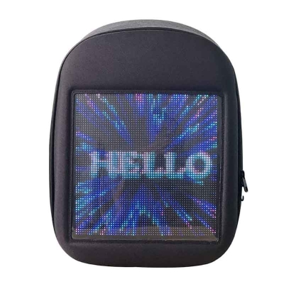 Leadleds Smart Led Backpack Shoulder Bag with Full Color Advertising for Boys Girls Gift, Black