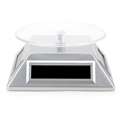 Rotating Display Stand Jewelry Turntable by Solar Energy and Battery Operated, 2-Pack