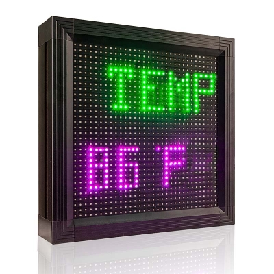 Leadleds 16in Open Sign Neon Programmable Message Board Temperature Humidity Led Timer Display