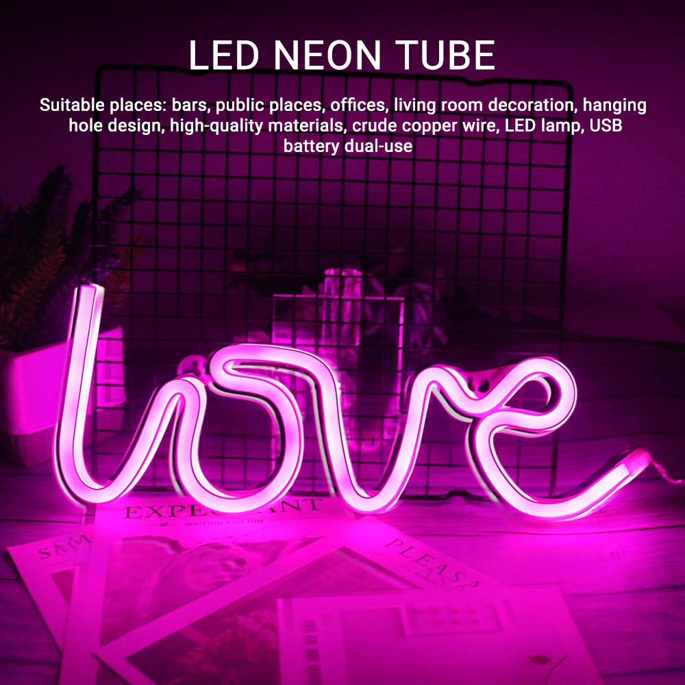 Leadleds Creative LED Neon Light Sign LOVE HEART Wedding Party Decoration Neon Lamp
