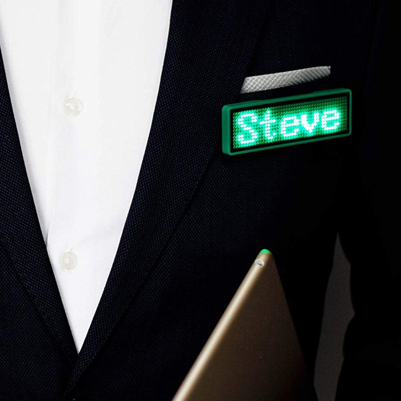 Bluetooth led badge rechargeable programming scroll LED display Tag Digital business card display label, great for party, event, shop, store.