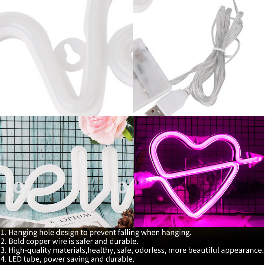 Leadleds Creative LED Neon Light Sign LOVE HEART Wedding Party Decoration Neon Lamp