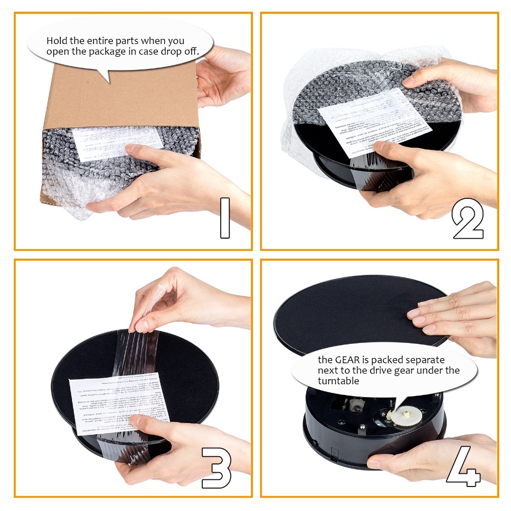 Use instruction of the rotating display stand