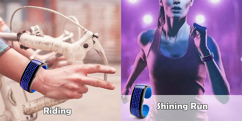 Led Bracelet Customized Magic 9 Pattern Glow Scrolling Smart Display Wristband Party Light Up Bracelet For Clubs Parties, Night Sports